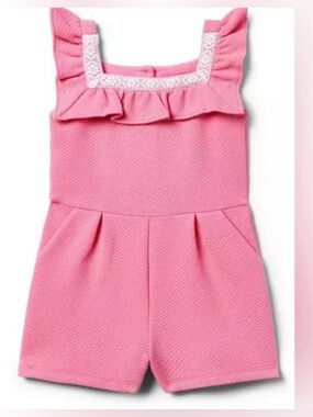 JANIE AND JANE RUFFLE QUILTED ROMPER